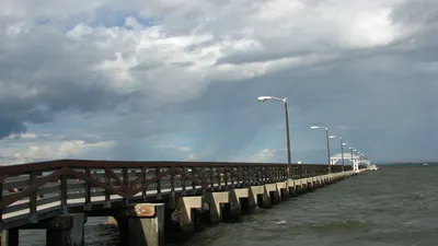 Fishing pier at Ballast Point Park on Hillsborough Bay