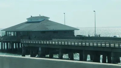Skyway Fishing Pier stretching across Tampa Bay